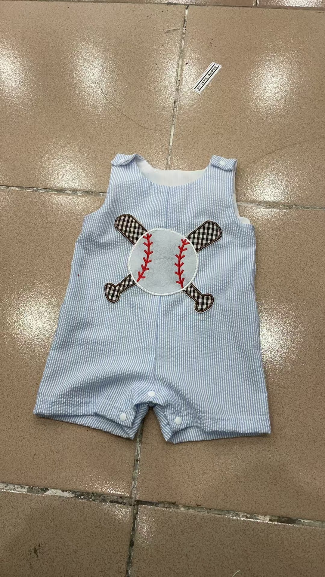 Boys Fashion Personality Baseball Vest Jumpsuit