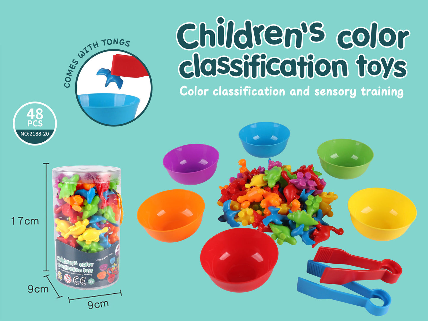 Rainbow Counting Dinosaurs Early Education Cognitive Montessori Early Education