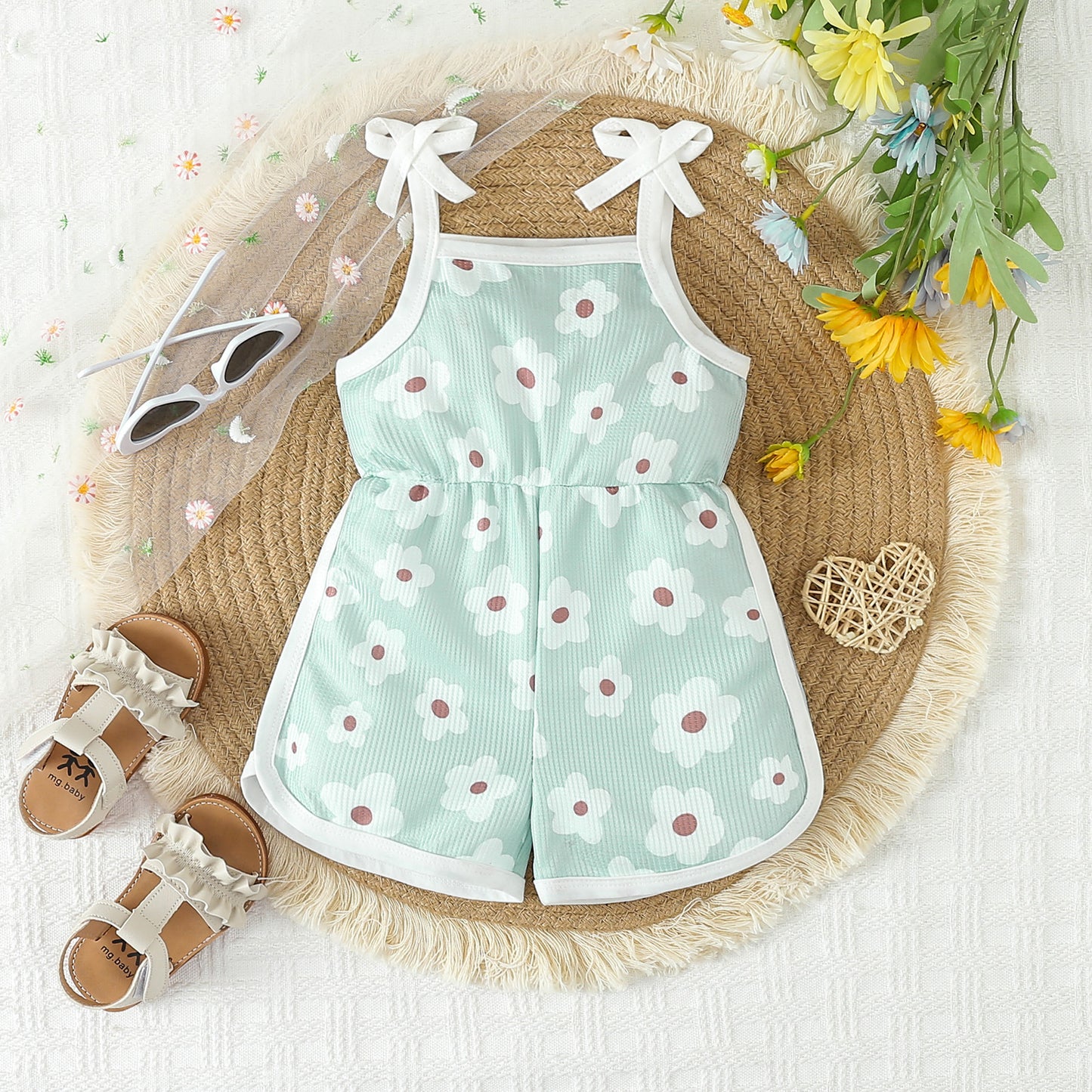 Summer New Girls' Jumpsuit Printed Sling