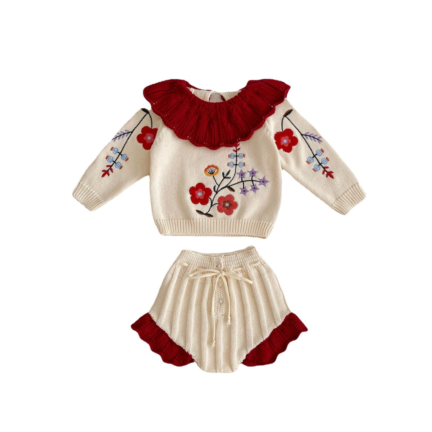 Autumn New Baby Girl Knitting Suit