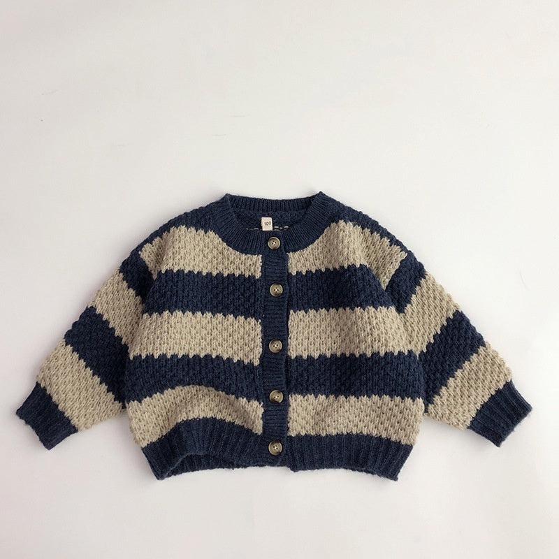 Autumn And Winter Kids' Sweater Mohair Western Style Baby Boy And Baby Girl Knitted Cardigan