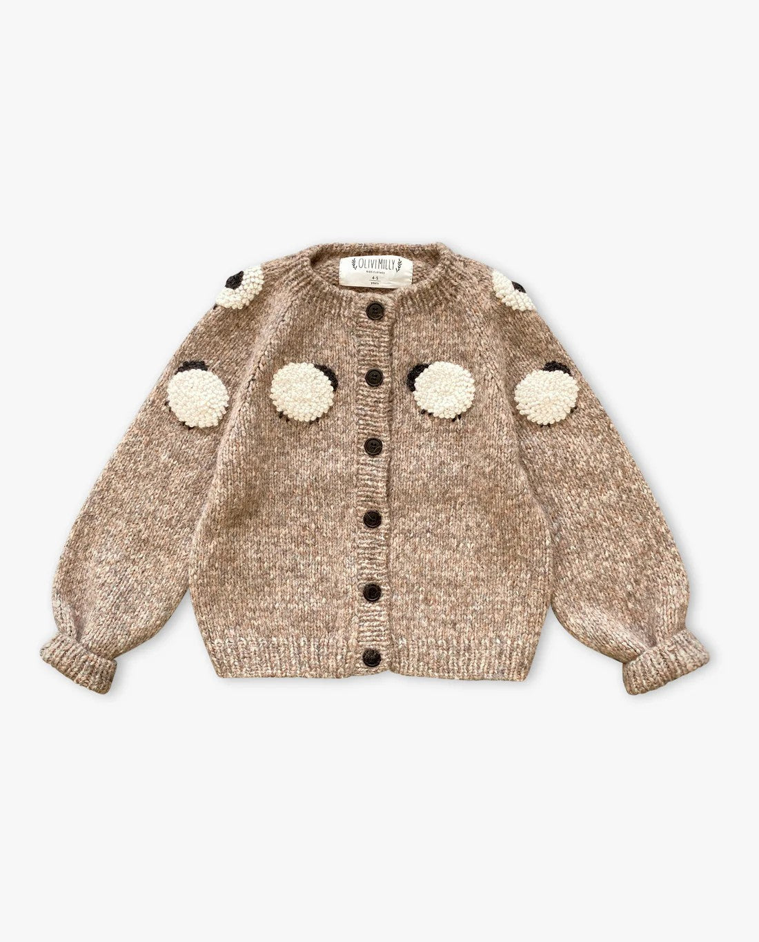 Wool Blend Heavy Embroidery Long-sleeve Cardigan Sweater