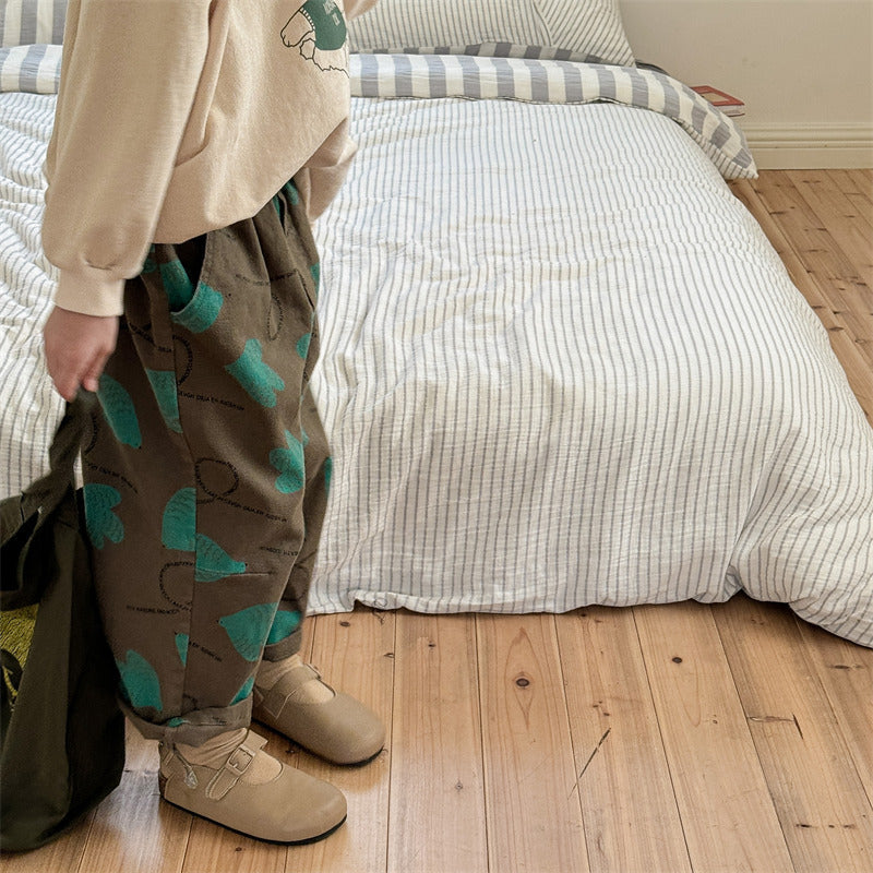 Children's Washed Cotton Casual Pants