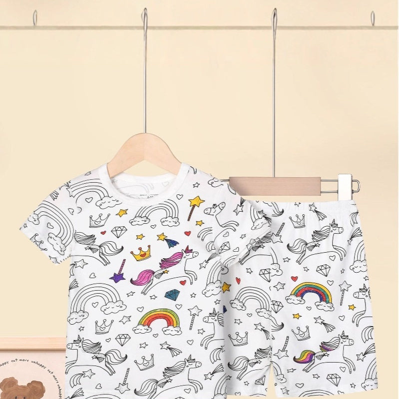 Cotton Children's Loungewear Pajamas Suit