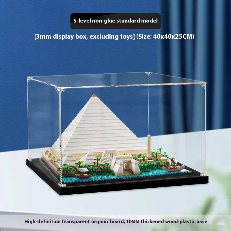 Caja de exhibición de acrílico de la Gran Pirámide de Khufgiza de Egipto, caja de almacenamiento transparente hecha a mano