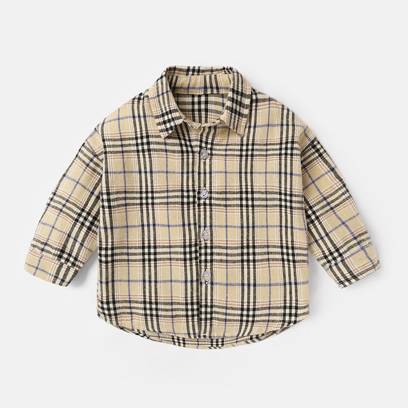 Fashion Men's Spring And Autumn Lattice Shirt