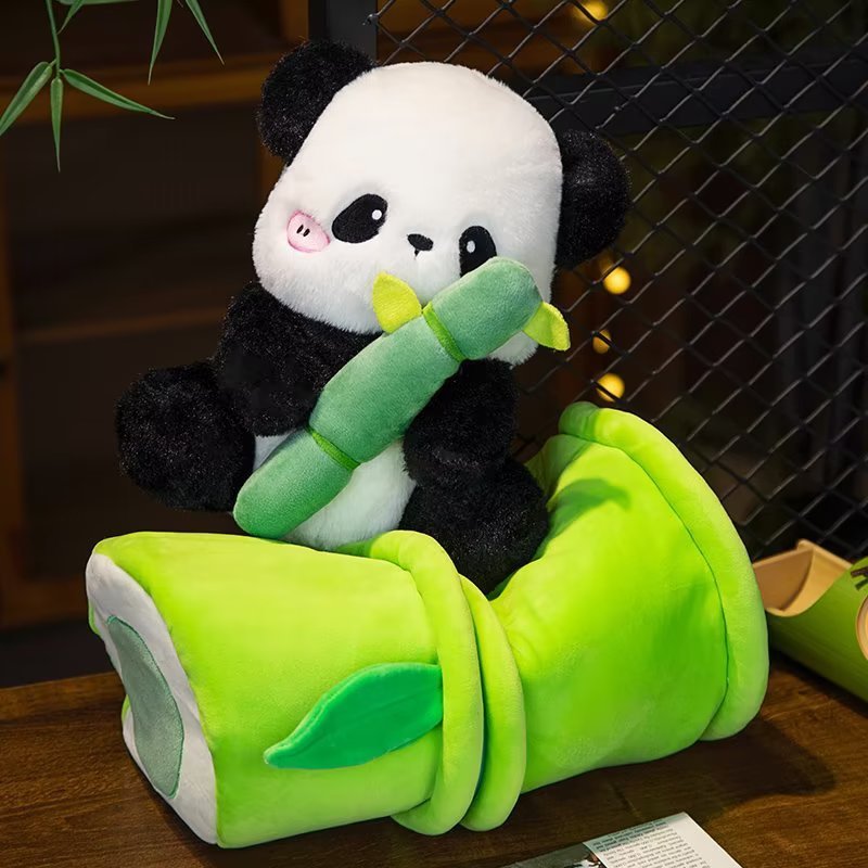 Bamboo Tube Simulation Panda Doll
