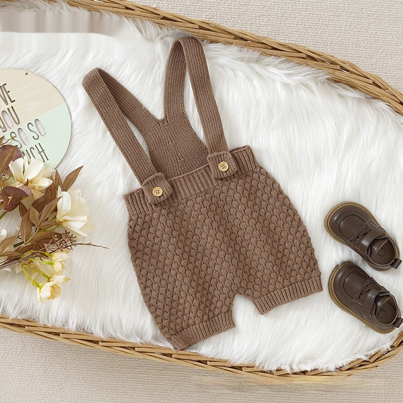 New Integrated Infant Solid Color Suspenders