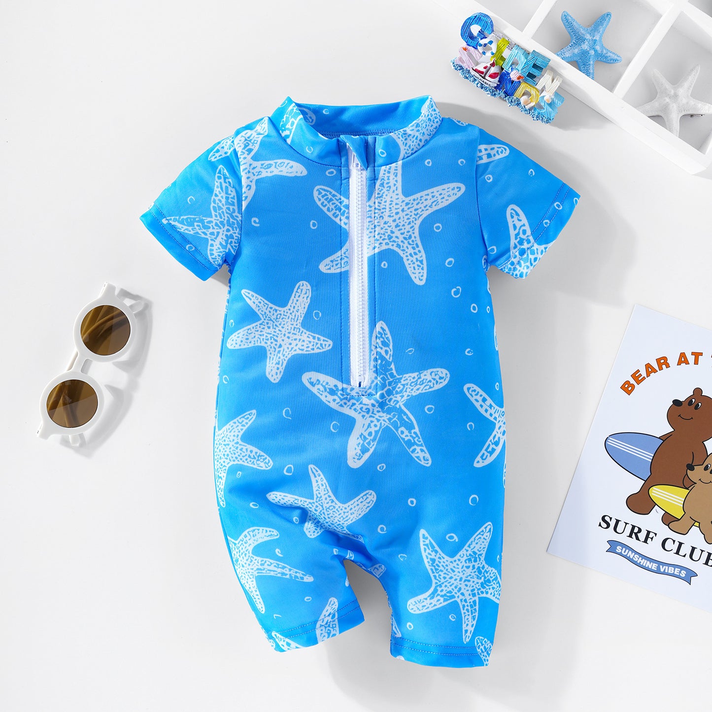Boys' Infant Summer Swimsuit Printed Jumpsuit