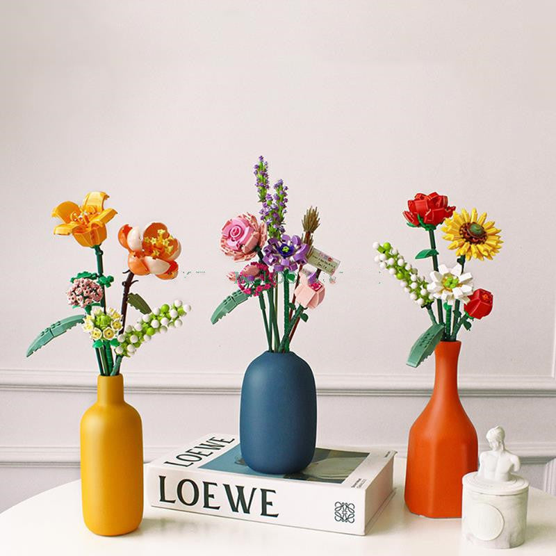 Building Blocks Decoration Immortal Flower Arrangement Girls Assembled Toys