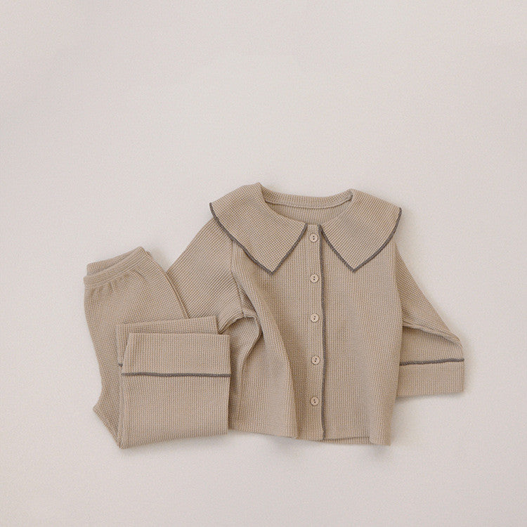Ensemble cardigan bébé gaufre d'automne