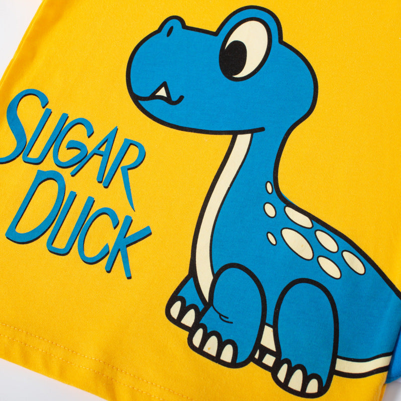 Cartoon Three-dimensional Dinosaur Boys' T-shirt Summer Korean Cartoon