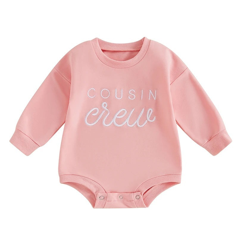 Embroidered Letters Long-sleeve Jumpsuit