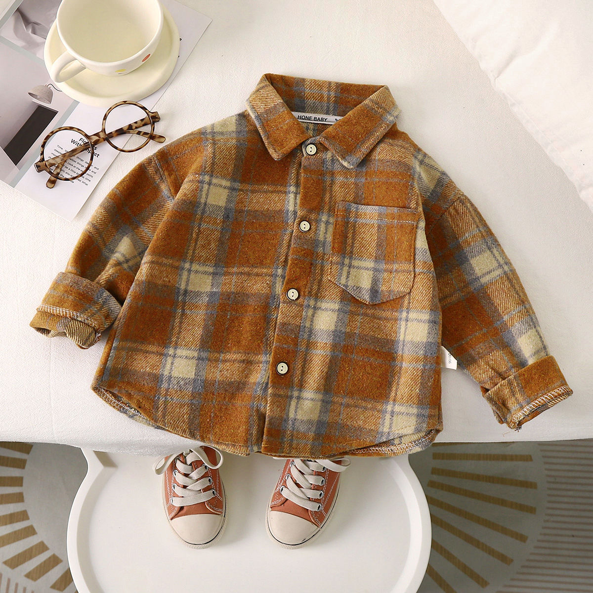Spring And Autumn Children's Clothing Children's Casual Plaid Shirt
