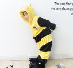Pijama de una pieza de franela con diseño de abeja de dibujos animados para niños