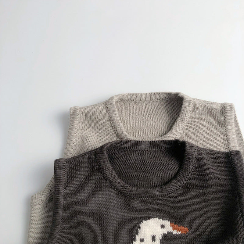 Spring And Autumn Vest Sleeveless Jacquard Knitted Cotton