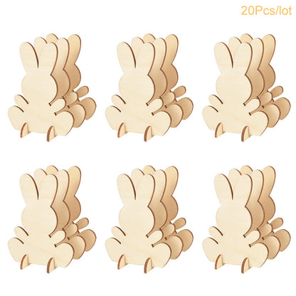 Laser Engraving Laser Wood Chip Rabbit 3D Stereoscopic Ornament