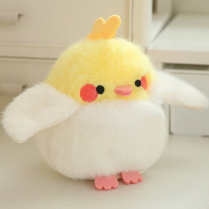 Pendentif perroquet en peluche de dessin animé pour sacs et porte-clés pour filles
