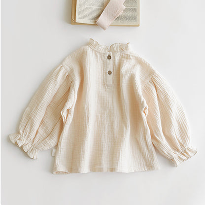 Spring New Children's Japan And South Korea Magnanimous Cotton Crinkle Tops