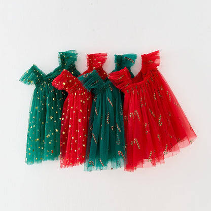 Nouvelle Chemise Enfant Noël XINGX et Jupe à Bretelles pour Filles