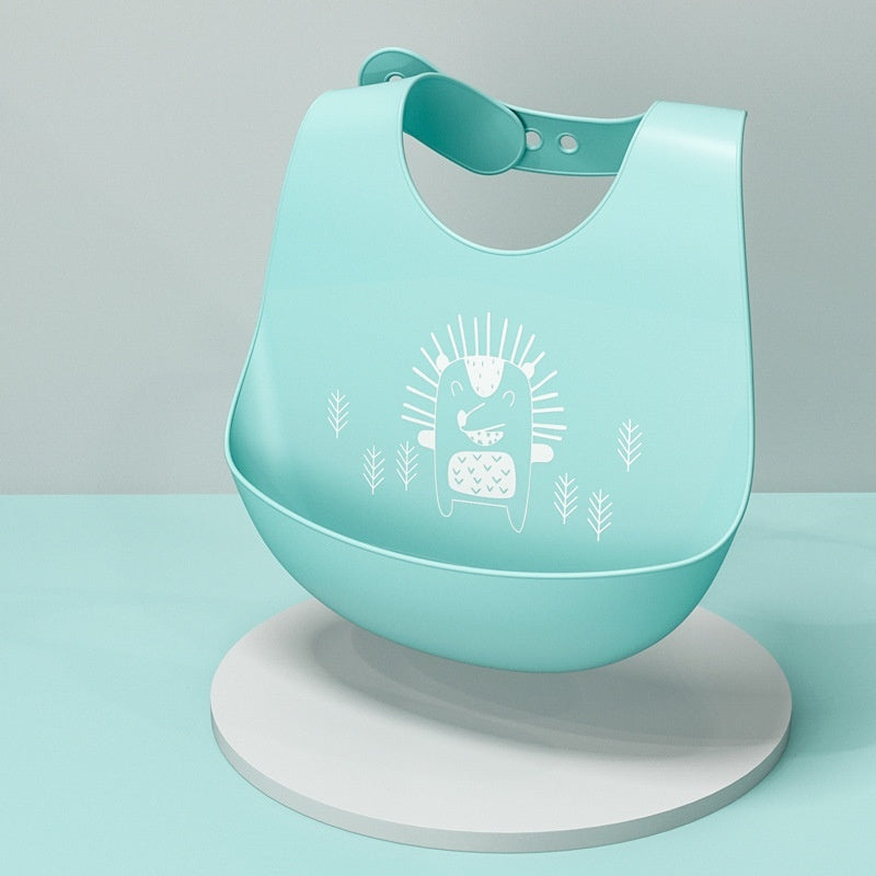 Bavette bébé en silicone alimentaire, imperméable et antitache