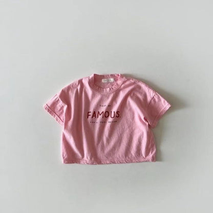 Letter Crew Neck Short Sleeve Simple