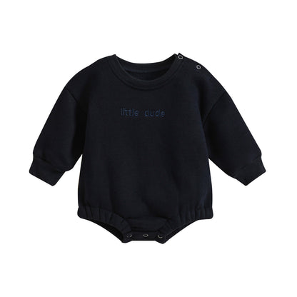 Infant Jumpsuit Solid Color Loose Long Sleeves Onesie