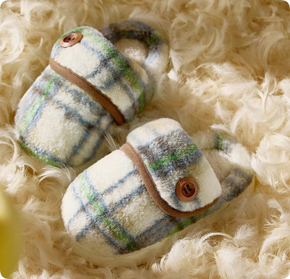 Indoor Home Silent Thick Warm Fur Shoes For Children