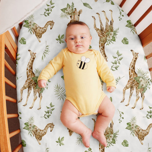 Baby Cradle Fitted Sheet Elastic Printing Baby Caring Table Changing Cover