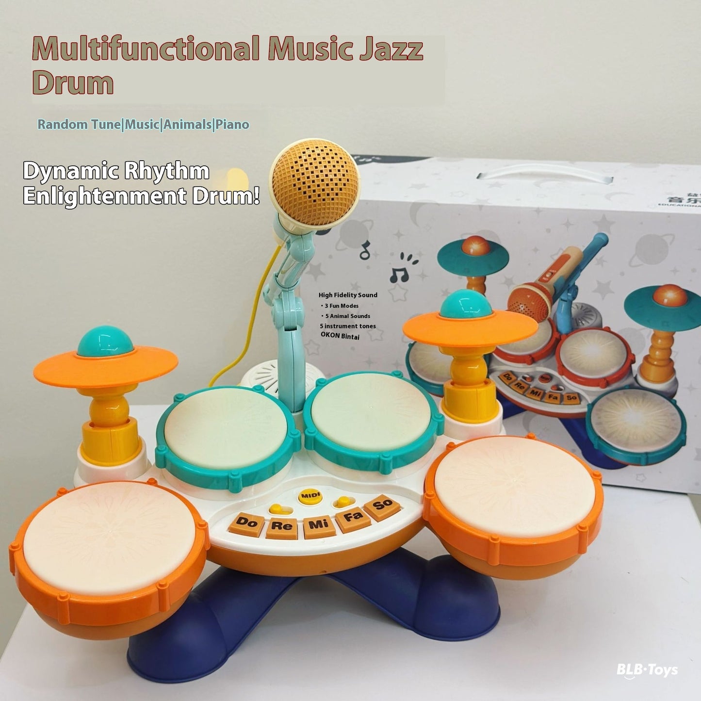 Children's Simulation Jazz Drum Kit Early Education Music Toys