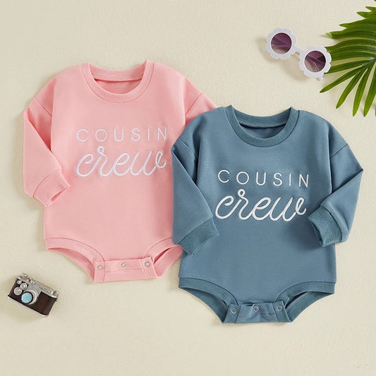 Embroidered Letters Long-sleeve Jumpsuit