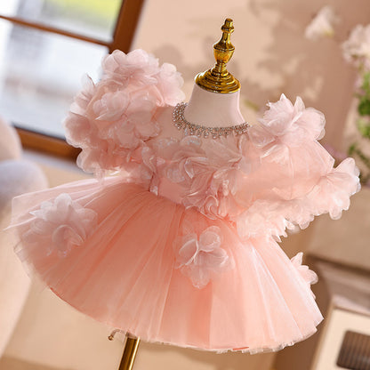 Robe de petite fille d'été, tenue d'hôte, tutu de performance au piano