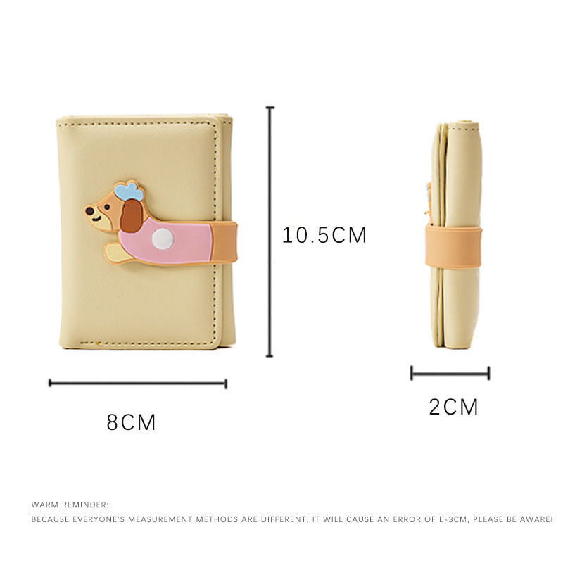Girl Heart Cartoon Cute Illustration Student Mini Short Wallet