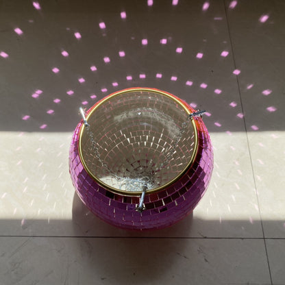 Cross-border Disco Ball Planter Hanging Mirror Spherical Plastic Flowerpot