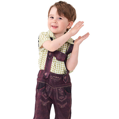 Cute Plaid Suspender Pants Performance Costume