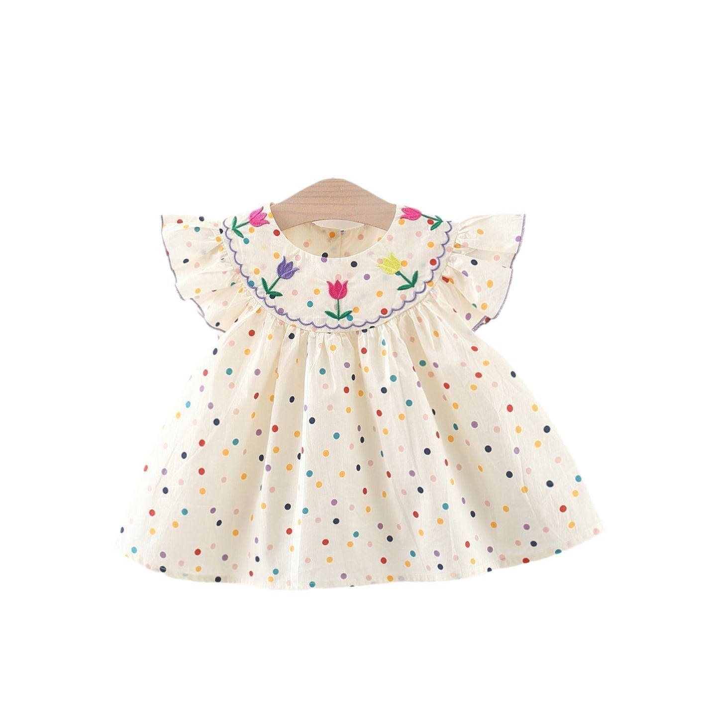 Colorful Polka Dot Sleeveless Western Style Baby Princess Dress