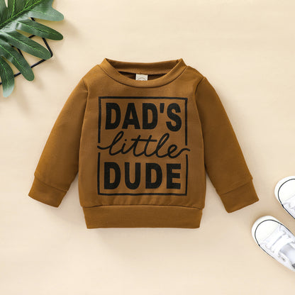 Sudadera gris con letras de poliéster para niños