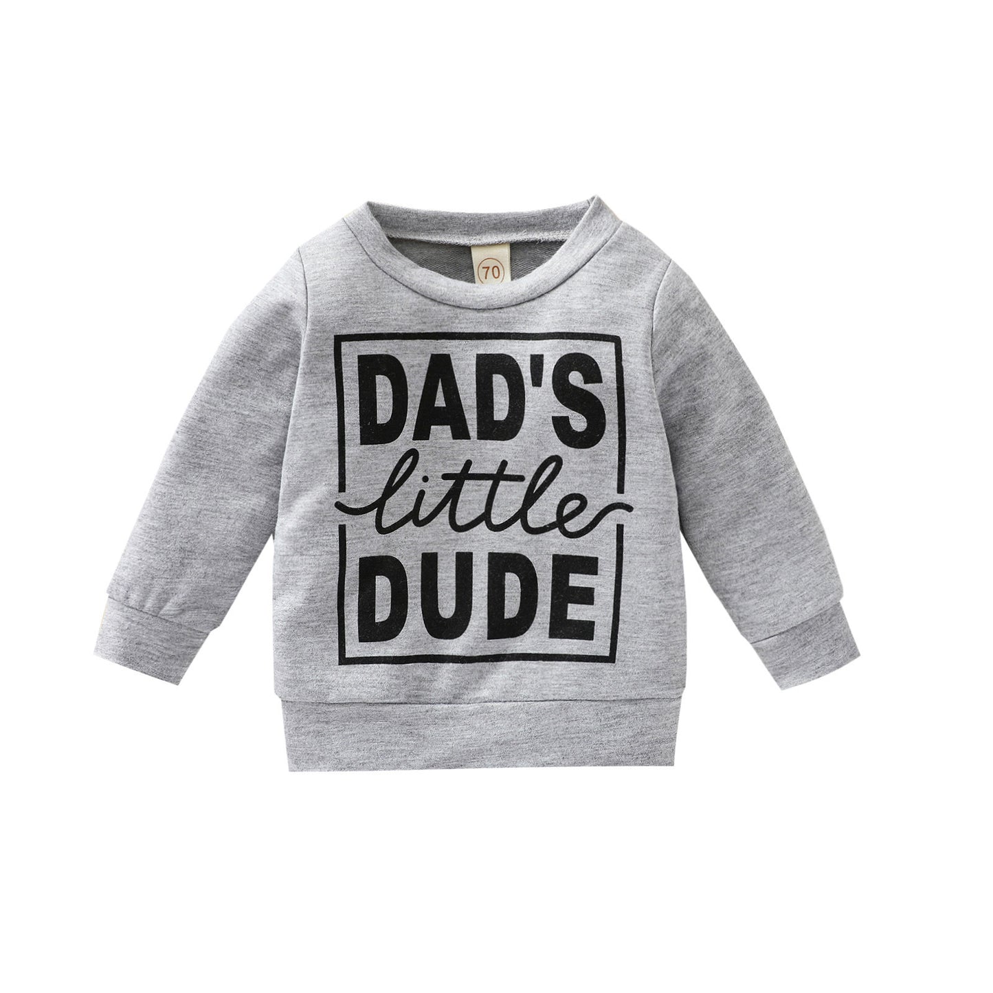 Sudadera gris con letras de poliéster para niños