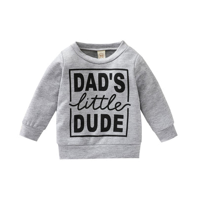 Sudadera gris con letras de poliéster para niños