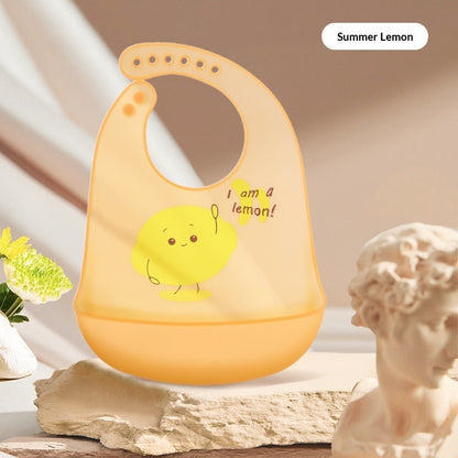 Bavette bébé en silicone alimentaire, imperméable et antitache