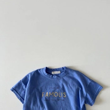 Letter Crew Neck Short Sleeve Simple
