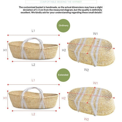 Moïse portable pour bébé en feuilles de maïs