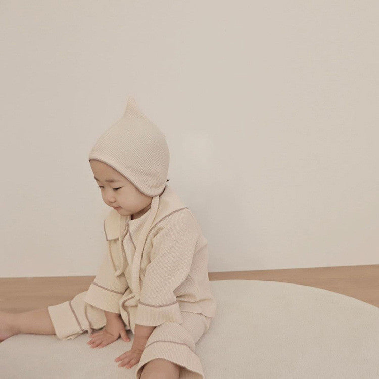 Ensemble cardigan bébé gaufre d'automne