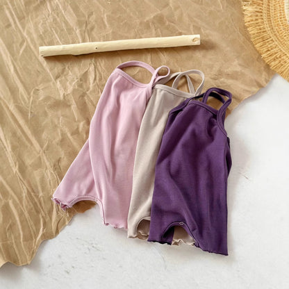 Baby Sunken Stripe Camisole One-piece Romper