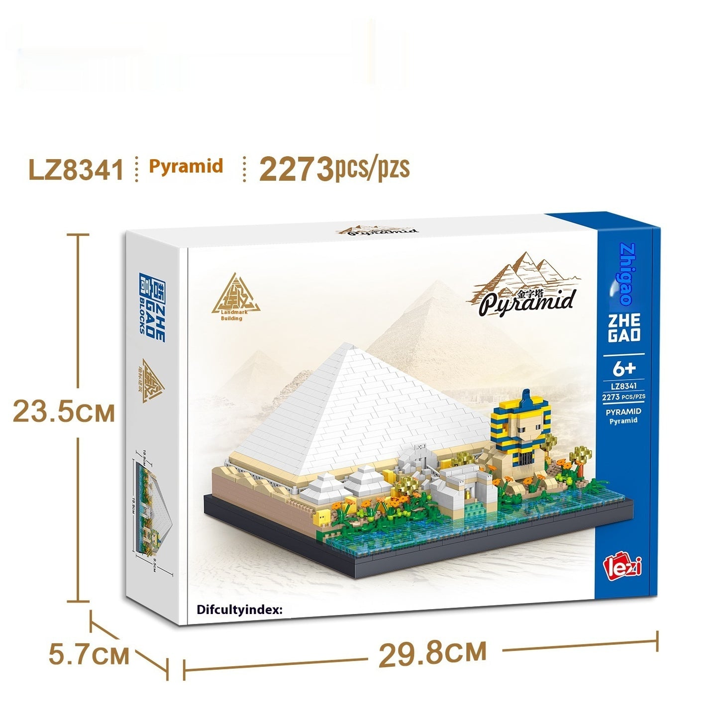 Pyramid Ancient Architecture Model Micro Diamond Particle Building Blocks High Difficulty Assembly