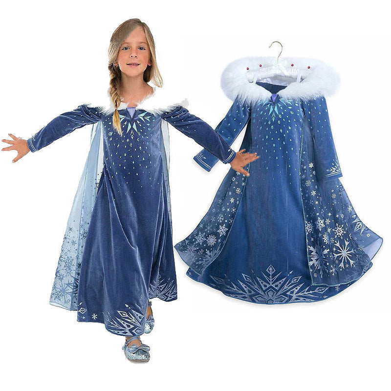 Princess Dress Inserted Beads Bright Silk Performance Dress