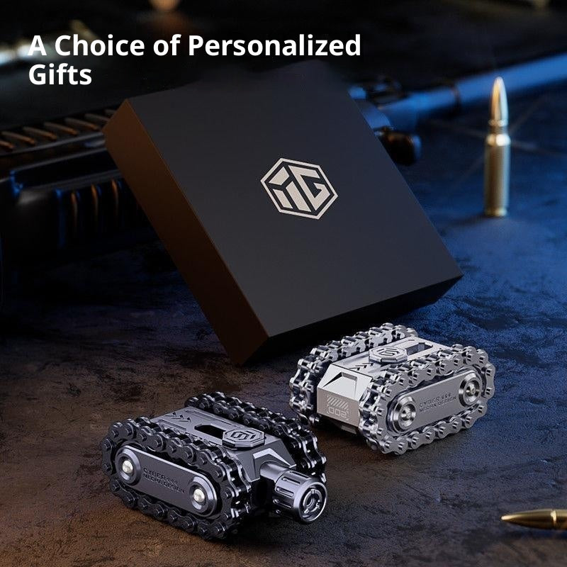 Mechanical Rotating Decompression Hand Pieces Metal Toy Tank