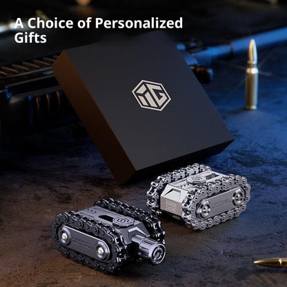 Mechanical Rotating Decompression Hand Pieces Metal Toy Tank