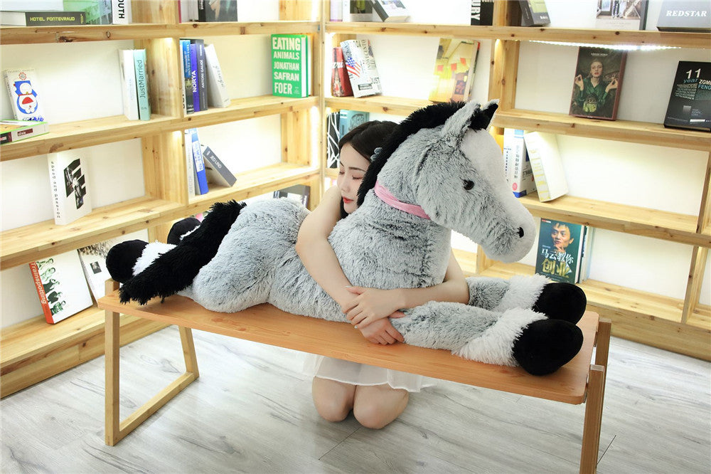 Simulation lying horse pillow plush toy