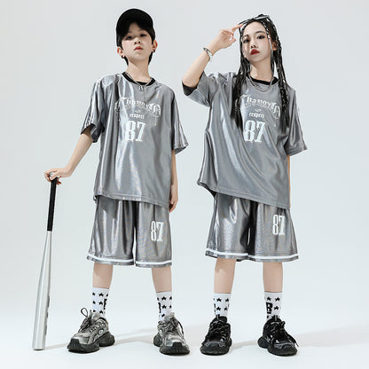 Hip Hop Children's Performance Hip Hop Glossy Loose Outfit